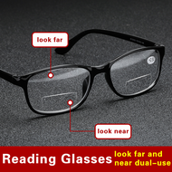 แว่นอ่านหนังสือใช้ได้สองทางดีไซน์ใหม่แว่นสายตายาวสำหรับผู้ชายและผู้หญิงมองใกล้และไกล