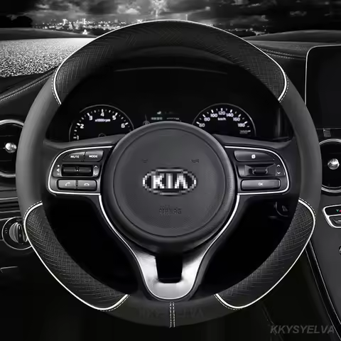 Steering Wheel Cover Pu Leather Car 38cm For Kia Rio 2 3 4 X Line Kombi Sedan K2 K3 K4 K5 KX1 KX3 KX