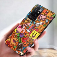 Softcase Kaca Model Doodle Art Mewah for Xiaomi Redmi 10 Premium Mewah | PX178 | Softcase Kaca | Sof
