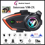 Terlaris- Intercom Y80 2X Bluetooth Radio Interkom Helm 2 Rider Helmet - Y80-2X