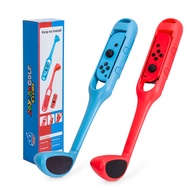 OIVO 2 Pack Joy-Con Golf Club for Nintendo Switch, Golf Games Accessories Controller Grip for M-ario Golf Super Rush(Red&amp;Blue)