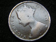 BRITISH HONG KONG ~ 1866年英屬香港一仙(Cent)銅幣(英女皇維多利亞像)