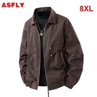 ASFLY 8XL Plus Size Jacket Men Fashion Casual Jacket Coat Male Spring Autumn Cargo Jacket Big Size 8
