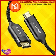 【1YrWarranty】Mcdodo 4K Resolution HDMI to HDMI Nylon Cable HDTV 2M High Speed HDTV 4k Cable HDMI 2 M