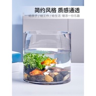 Akuarium ikan emas, akuarium kaca, akuarium penyu besar berbentuk silinder bulat yang kreatif dan ek