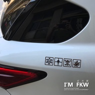 Reflective House FKW icon Stickers Checkered Car 6cm RAV4 TUSON L XFORCE