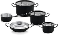 Fissler Original Profi Collection Shadow Line 5-Piece Stainless Steel Saucepan Set, Limited Annivers