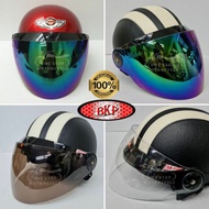 BKP Pilot Cruiser 323 Visor Siang Malam Universal 3pins Button Visor - V Shape BOB Heath For Ms88/Sg