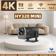 Smart Projector HY320 Mini 4K 1080P Android 13 Wifi6 BT5.0 180° Flip Outdoor Portable Projector For 
