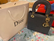 迪奧 Dior 經典 黛妃包 布面灰色 換現金 特價