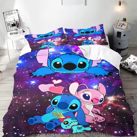 Stitch Duvet Cover Set Bedding Comforter Sets King Size 3D Children'S Bedding Set 3-Piece Christmas 