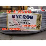 3CORE 23/016 Flexible Cable 100% Full Copper 80m 3C 23/016