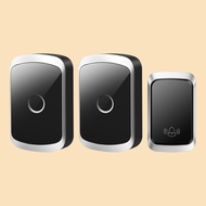 Home wireless doorbell, waterproof chime, self-powered ring, 2 receivers + 1 button, 60 melodies, 5 