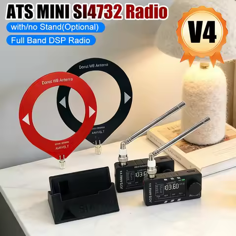 AMNVOLT V4 ATS MINI SI4732 Radio FM AM SSB LSB USB Receiver ALL Band DSP Radio Built-in Hi-Z Headpho