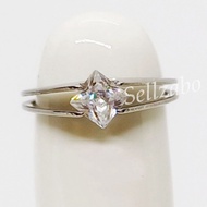 Alloy Rings US Size 6.5 Silver Accessories Aksesori Perak Cincin Solitaire Ladies Women Girls Wanita