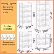 Multilayer Simple Storage Organizer Rack Bedroom Bathroom Kitchen Shelf Metal Rolling Trolley Cart S