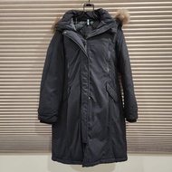 [40/L] 近全新韓國品牌8seconds八秒鐘黑色長版設計款保暖羽絨外套有帽防風防潑水