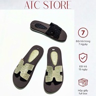 SA Women's H-shaped sandals with sequined leather, high quality rubber sole, super durable, ATC fash