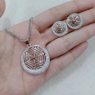 Set Perhiasan Nori Putih TITANIUM Silver Lapis Emas Putih Anti Karat Terlaris