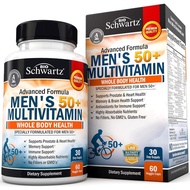 Once Daily Multivitamin for Men 50 and Over - 60 Capsules Supplement for Heart Health Support - with