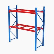 2-Tier Pallet Rack System, Industrial Steel Storage Shelf, W2500 x D1200 x H2000mm, High Capacity Ra