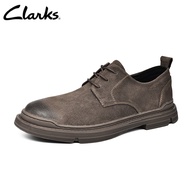 GFUTG TOP★Clarks_รองเท้าหนังผู้ชายหนังนิ่มรองเท้าผ้าใบ Langton Race Dark Tan Combi 110