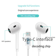 Type-C Wired Earphones In-Ear TWS Earbuds ANC HiFi Stereo ENC HD Calls for Android iOS