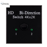 LFYE5L 1x2 Splitter HDMI Switch Bi-Direction Bi-Direction 2x1 Switch 4K HDMI-compatible Switch Plug and Play 4Kx2K 2 in 1 HDMI Splitter for HDTV/Players/Projector/Smart es/Monitor