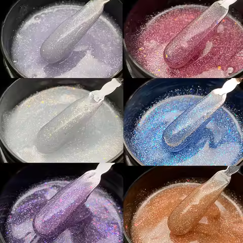 Jillnails 100g Reflective Builder Nail Gel for Nails Extensions Glitter Sparkling Self Levelilng Gel
