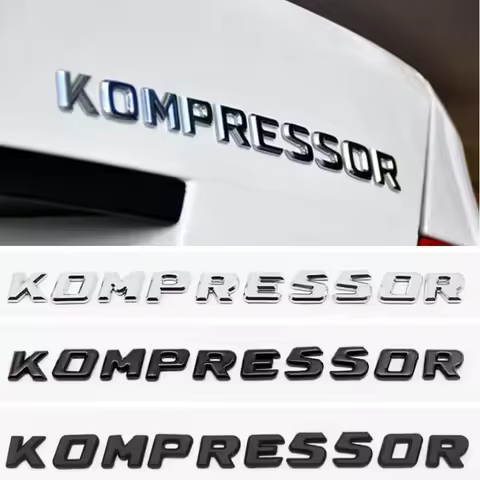 3D ABS Kompressor Letters Car Rear Trunk Fender Emblem Badge Car Sticker Decals For Mercedes C230 C2