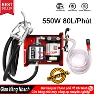 Bộ Máy Bơm Dầu Diesel 220V 550W - 80L/phút Cây Bơm Di Động Công Nghiệp Dùng Trong Garage Ô Tô