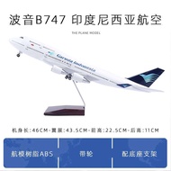 Boeing 747 Model with Landing Gear Indonesian Eagle Airlines Light-Up Model Airplane Ornament