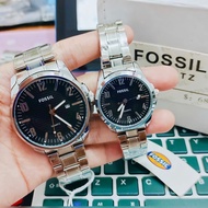 Couple watch fossil Quartz Movement Stainless steel Non-faded with Date