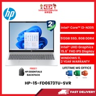 HP-15-FD0673TU-SVR-INTELCOREI3-N305,8GBR4,512GBSSD,INTELUHD,15.6"FHD,W1164,2YRS,H&S