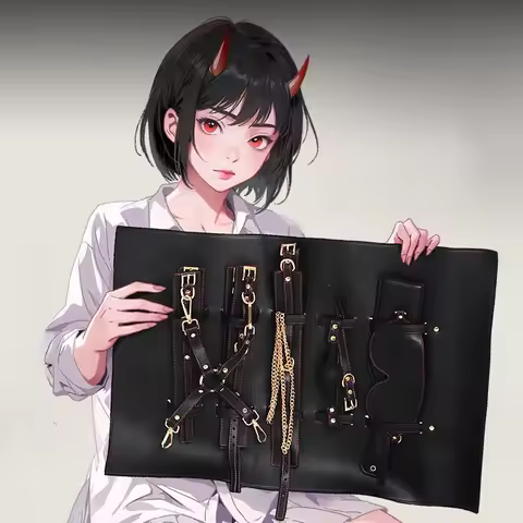 SM PU Set for Bdsm Bondage Kit Handcuffs Fetters Choker Mouth Gag Whip Ankle Cuffs Restraints Adult 