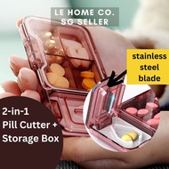 [SG INSTOCK] Mini Travel Pill Cutter With Storage Bax | Tablet Cutter | Pill box | Storage | Capsule Storage | Medicine Cutter Storage