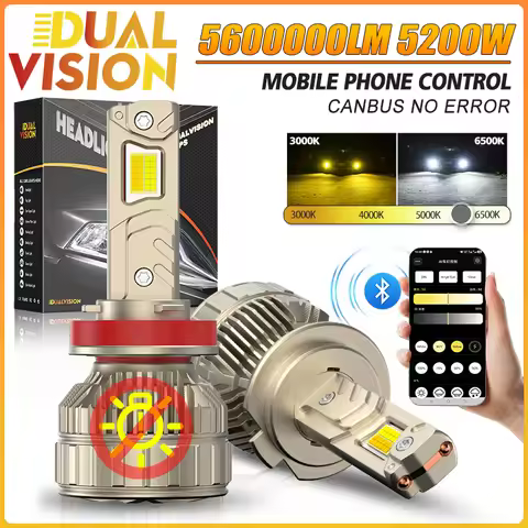 300W 80000LM H7 LED Headlight H4 H8 H9 H11 9005 HB3 9006 HB4 H1 Auto Bulbs LED Fog Ligh AI Bluetooth