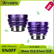 7Artisans 37mm T2.9 / 57mm T2.9 Full Frame Manual Focus Cine Lens For PL Mount Purple