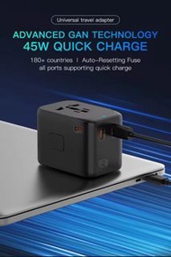 最新 3 PD Type C 連接埠搭配 1 USB A 連接埠手機充電器最大 45W 通用多功能轉接器充電器  gawckp Latest 3 PD Type C Ports with 1 USB 