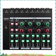 -LQ04 4-Channel Mixer 4-Channel Headphone Amplifier Sound Card Mixer Recording Interface with Dj Mix