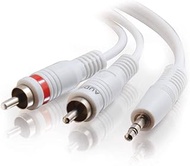 C2G 40371 One 3.5mm Stereo Male to Two RCA Stereo Male Audio Y-Cable, White (12 Feet, 3.65 Meters)