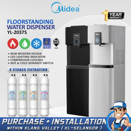 [FREE INSTALLATION] MIDEA Hot Warm Cold Floorstanding Water Dispenser 3 Suhu Penapis Air Midea 2037 - 4 Korea Filter Halal Certified