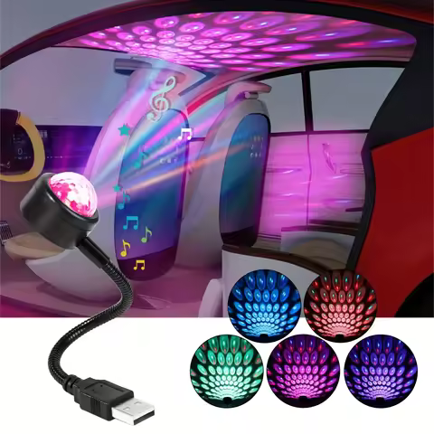 LED magic ball light, car atmosphere decoration, dancing with music, suitable for living room ceilin