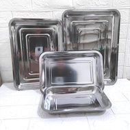 Nampan Baki Stainless Kecil Sedang Besar Jumbo / Prasmanan Segi / Kotak / Bake Tray Loyang Serbaguna