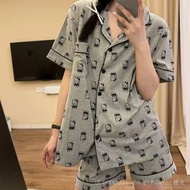 baju tidur musim panas wanita Piyama perempuan Pajamas Women's Summer Button Cardigan Short Sleeve +