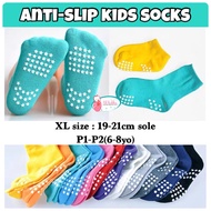 [LIL BUBBA] KIDS SOCKS ANTI SLIP SCHOOL SOCKS PRIMARY XL SIZE