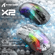 Attack Shark X2RGB Luminous Wireless Bluetooth Three-mode Transparent Mouse Game Esports Mouse