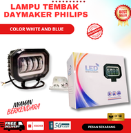 LAMPU TEMBAK SUPER TERANG/4 MATA PHILIPS SOROT LED MOTOR  LAMPU AES D2 LASER PRO LIGHT 20W 2 WARNA