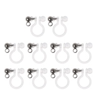 DO 10Pieces Set Earring Components Clear Clip-on Earring Converter Resin Clip-on Earring Findings fo