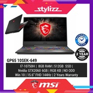 MSI Leopard Gaming Laptop (15.6"/i7-10750H 512GB SSD 8GB RAM RTX 2060 6GB FHD 144hz W10) GP65 10SEK-